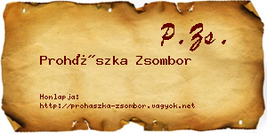 Prohászka Zsombor névjegykártya