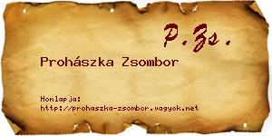 Prohászka Zsombor névjegykártya